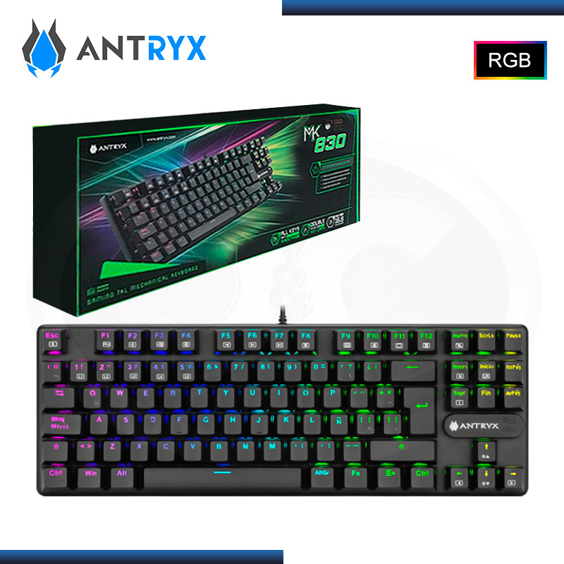 Teclado Antryx Mk Chrome Storm Mecanico Tkl Switch Red Jhankor