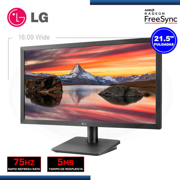 MONITOR LED 21.5" LG 22MP410-B 1920x1080 HDMI VGA 5MS/75Hz/FREESYNC - Imagen 2