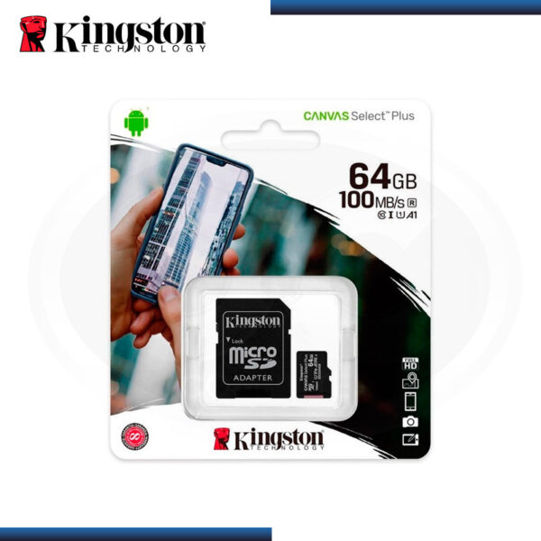 MEMORIA 64GB KINGSTON MICRO SD CANVAS SELECT PLUS