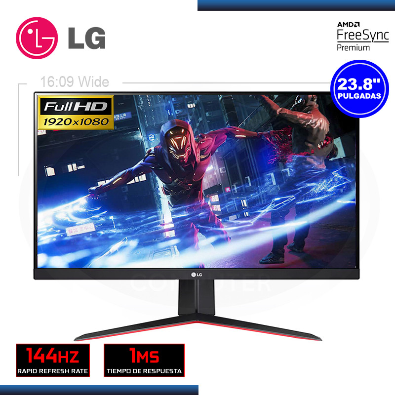 MONITOR LED 23.8" LG 24GN65R-B ULTRAGEAR IPS 1920x1080 HDMI DP 1MS ...