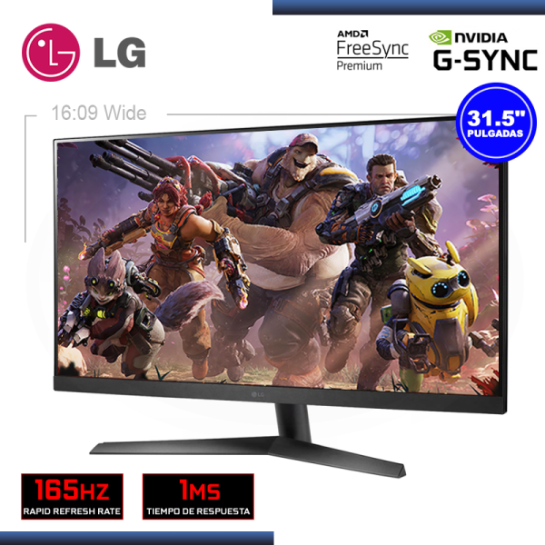 MONITOR LED 31.5" LG 32GN50R-B ULTRAGEAR 1920x1080 HDMI DP 1MS/165HZ/FREESYNC PREMIUM/ COMPATIBLE NVIDIA G-SYNC - Imagen 4