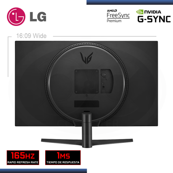 MONITOR LED 31.5" LG 32GN50R-B ULTRAGEAR 1920x1080 HDMI DP 1MS/165HZ/FREESYNC PREMIUM/ COMPATIBLE NVIDIA G-SYNC - Imagen 3